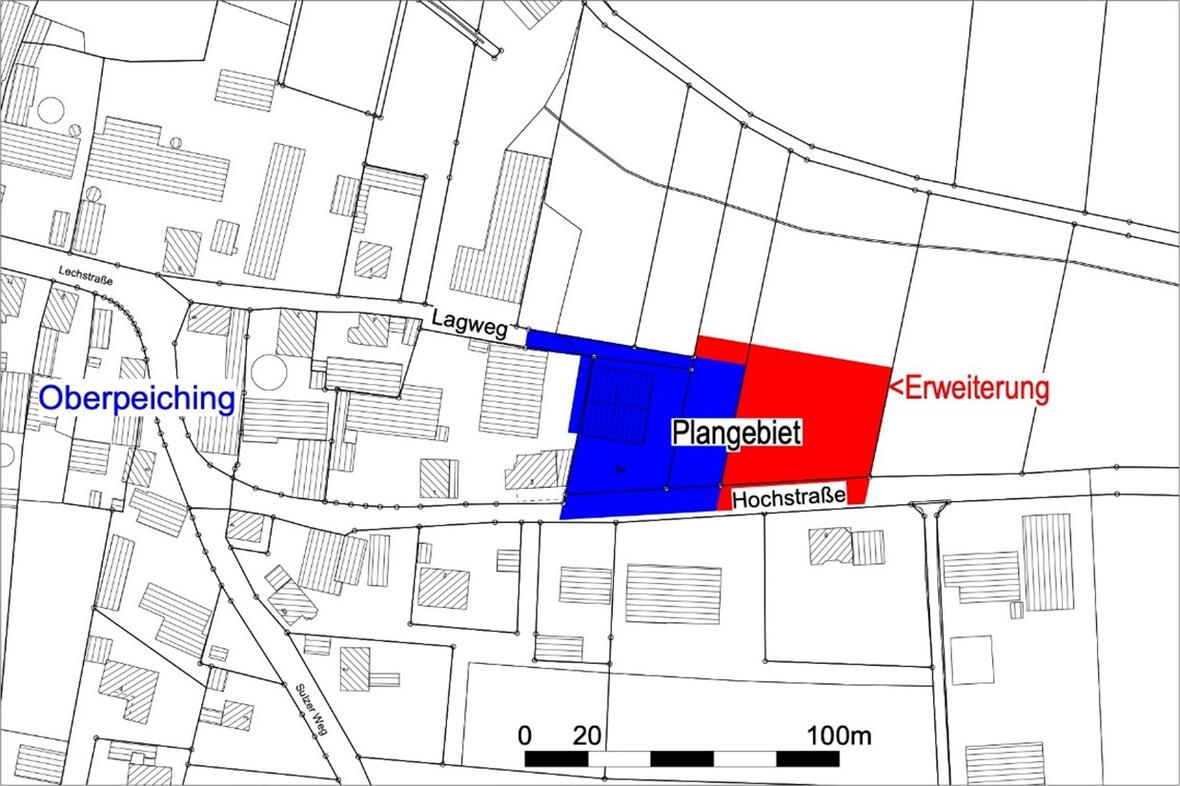 Einbeziehungssatzung „Oberpeiching-Ost“, 1. Änderung und Erweiterung