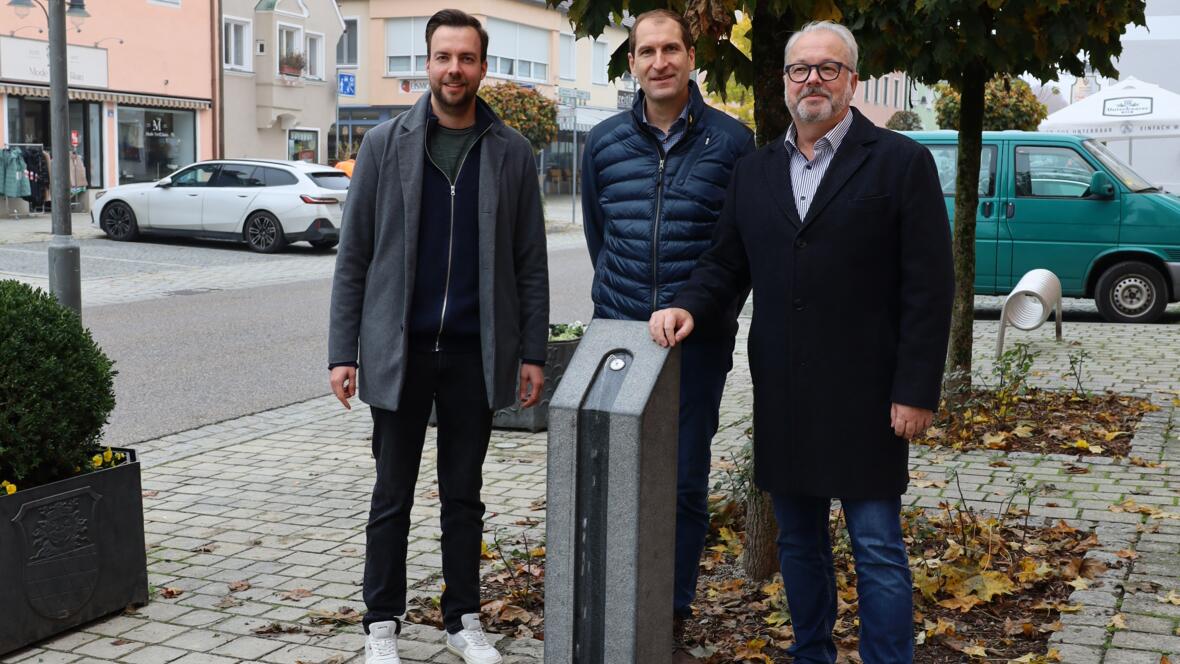 1. Bürgermeister Karl Rehm mit Herr Hoppmann (Tiefbau) und Herr Lein (Tourismus)