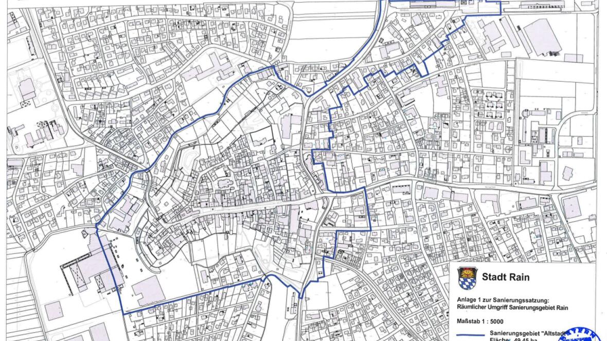 Anlage 1 zur Sanierungssatzung vom 18.12.2024 - räumlicher Umgriff Sanierungsgebiet Altstadt Rain.jpg