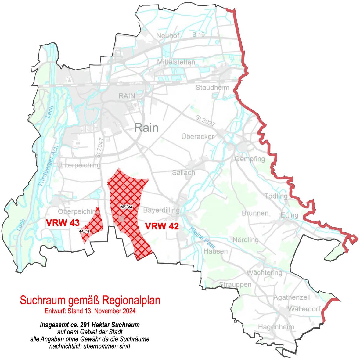 Suchraum Windenergie Stadtgebiet Rain RPV Augsburg 2025