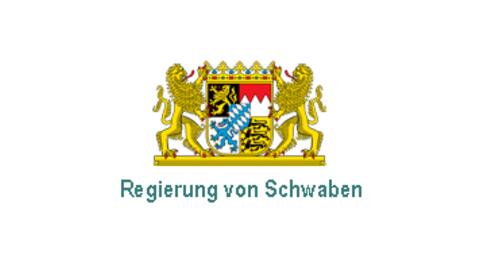 Bayerisches Staatswappen mit Schriftzug Regierung von Schwaben