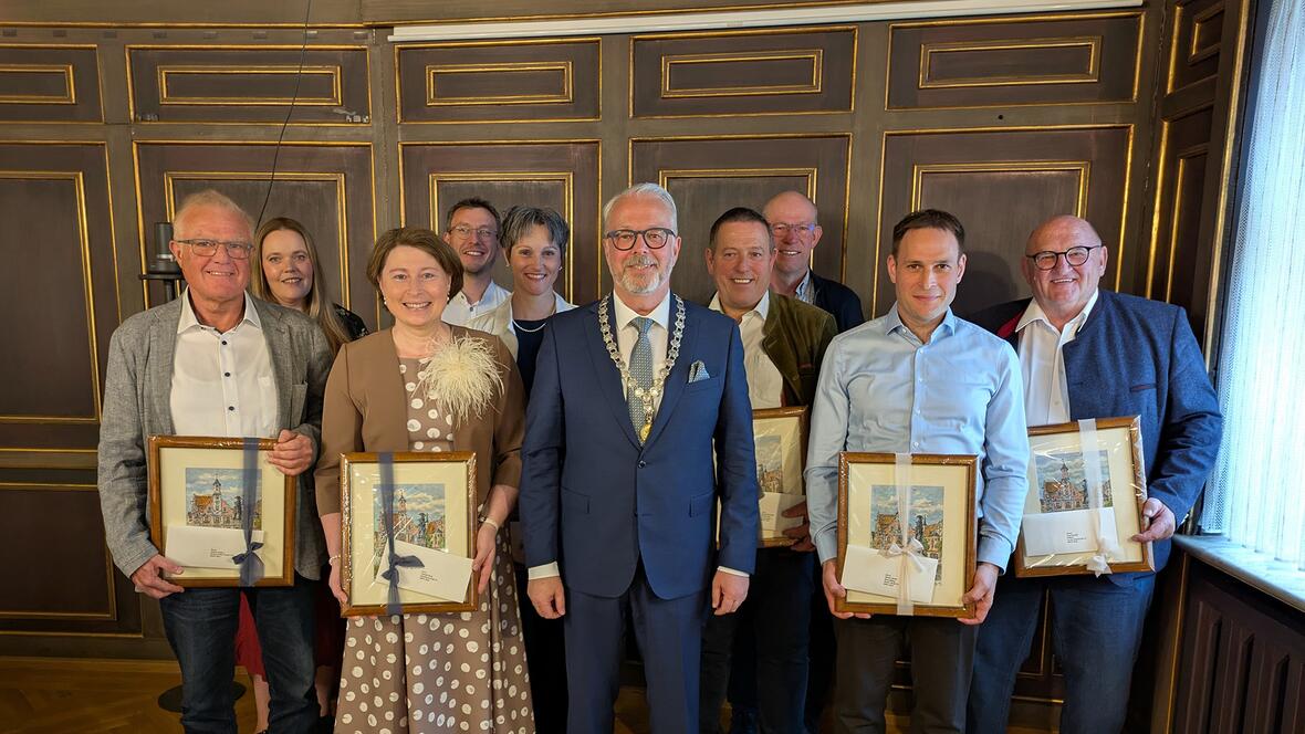 Stadt Rain: Verabschiedung der Stadtratsmitglieder und Ortsprecher der Jahre 2020-26