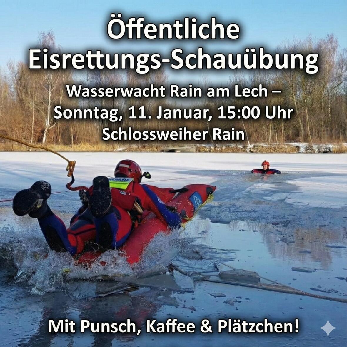 Eisrettungs-Schauübung in Rain