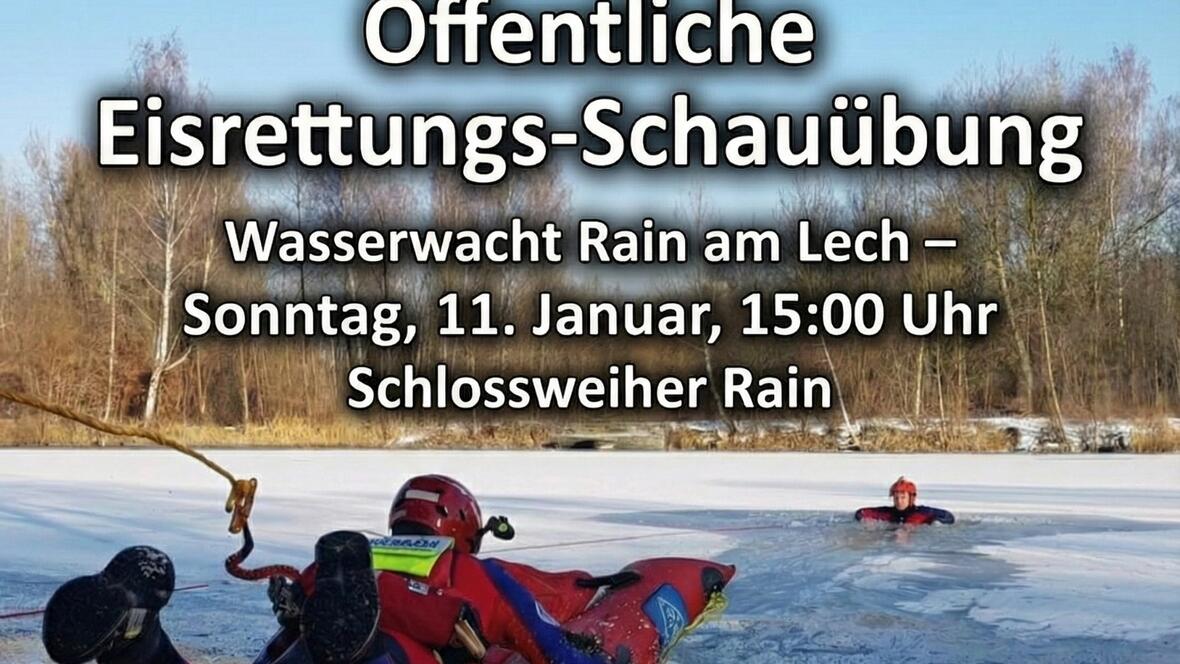 Eisrettungs-Schauübung in Rain