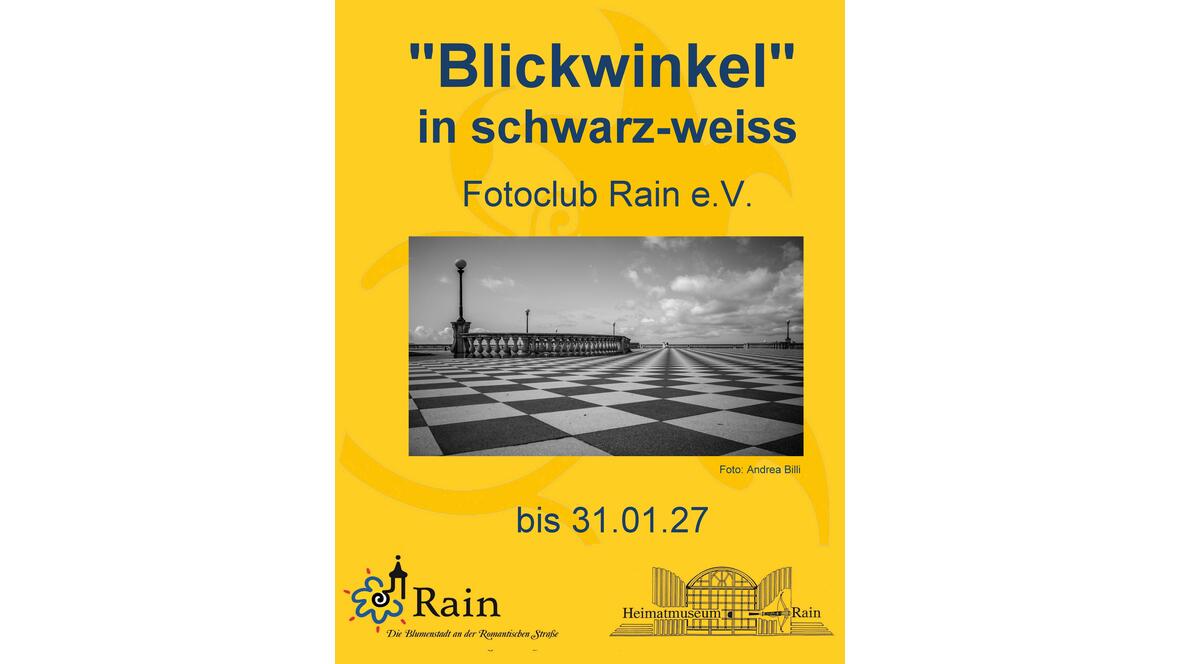 Sonderausstellung Heimatmuseum Rain "Blickwinkel" in schwarz weiß
