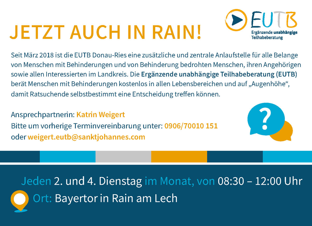 Ergänzende unabhängige Teilhabeberatung (EUTB) für Menschen mit Behinderungen