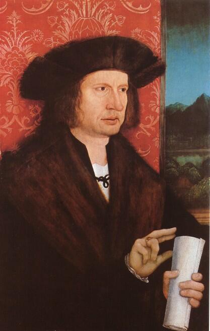 Diese Abbildung von Georg Tannstetter stammt von dem Memminger Maler Bernhard Strigel (1460-1528) und entstand wohl 1515.