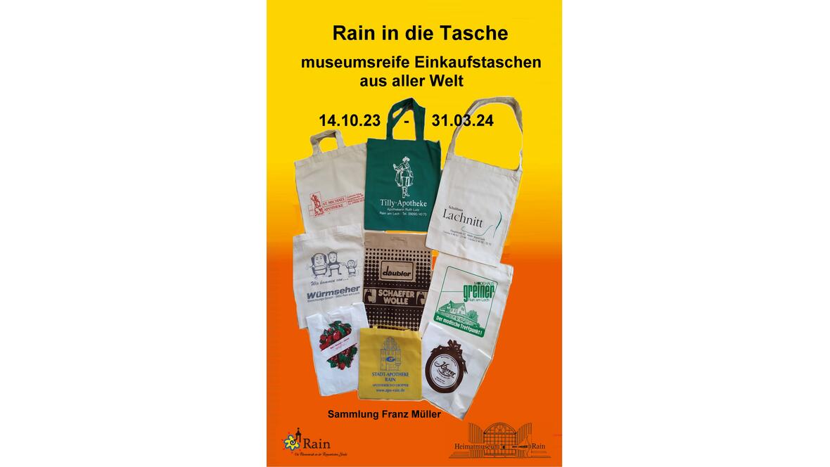 Plakat für die Ausstellung "Rain in die Tasche"