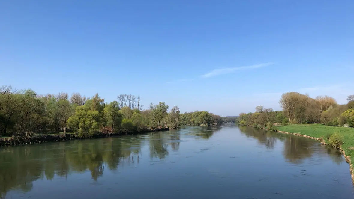 Mündung des Lech in die Donau bei Marxheim